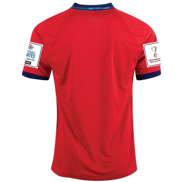 Nike England Away Jersey 22/23 w/ World Cup 2022 Patches (Challenge Red/Blue Void) | SoccerWearhouse