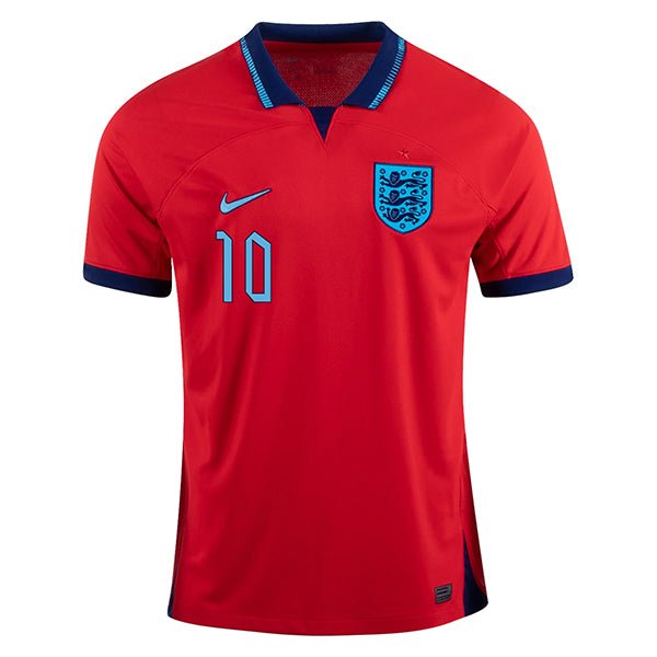 Nike England Raheem Sterling Away Jersey 22/23 (Challenge Red/Blue Void) | SoccerWearhouse