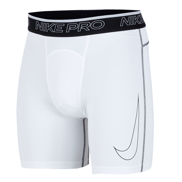Nike Mens Pro Dri-Fit Compression Short (White/Black) | SoccerWearhouse
