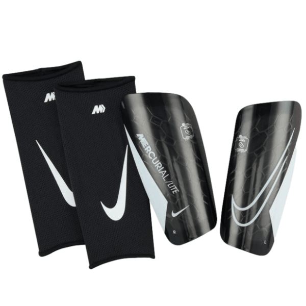 Nike Mercurial Lite Shin Guard (Black/White) | SoccerWearhouse