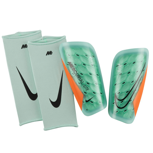 Nike Mercurial Lite Shin Guard (Mint Foam/Total Orange) | SoccerWearhouse