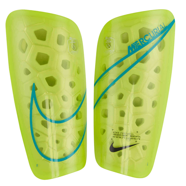 Nike Mercurial Lite Shin Guard (Volt/Blackened Blue) | SoccerWearhouse