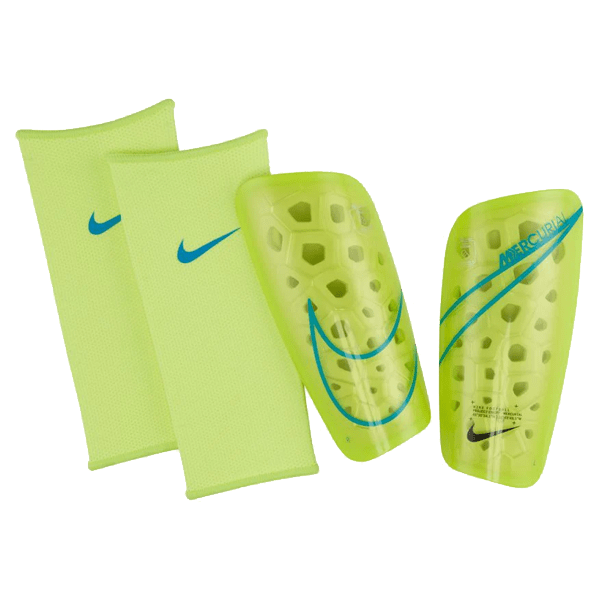 Nike Mercurial Lite Shin Guard (Volt/Blackened Blue) | SoccerWearhouse