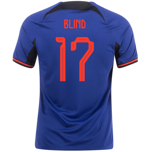 Nike Netherlands Daley Blind Away Jersey 22/23 (Deep Royal/Habanero Red) | SoccerWearhouse