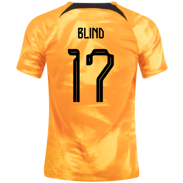 Nike Netherlands Daley Blind Home Jersey 22/23 (Laser Orange/Black) | SoccerWearhouse