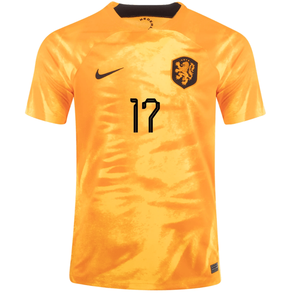 NIKE Netherlandsオランダ　ユニフォーム L クライファート Nike Netherlands Daley Blind Home Jersey 22/23 (Laser Orange/Black)