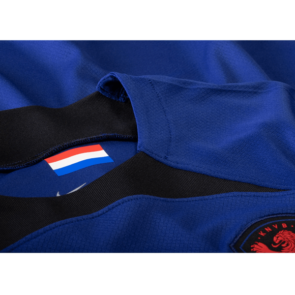 Nike Netherlands De Ligt Away Jersey 22/23 (Deep Royal/Habanero Red) | SoccerWearhouse