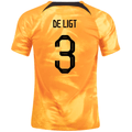 Camiseta Nike Holanda De Ligt Home 22/23 (Naranja Láser/Negro)
