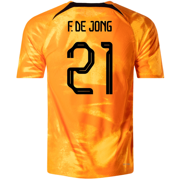 Nike Netherlands Frenkie De Jong Match Authentic Home Jersey 22/23 (Laser Orange/Black) | SoccerWearhouse