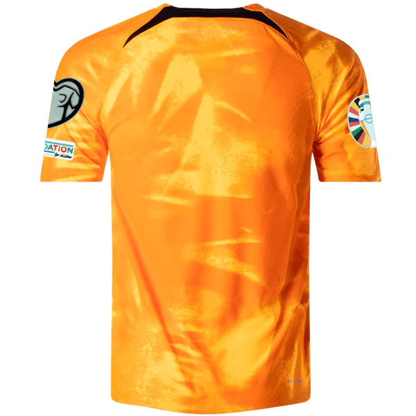 Nike Netherlands Home Match Authentic Jersey w/ Euro Qualifying Patches 22/23 (Laser Orange/Black) | SoccerWearhouse
