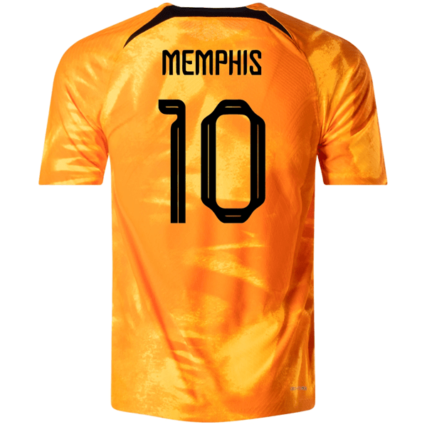 Nike Netherlands Memphis Depay Match Authentic Home Jersey 22/23 (Laser Orange/Black) | SoccerWearhouse