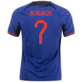 Camiseta Nike Holanda Steven Bergwijn Visitante 22/23 (Azul Profundo/Rojo Habanero)