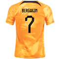 Camiseta Nike Holanda Steven Bergwijn Home 22/23 (Naranja láser/Negro)