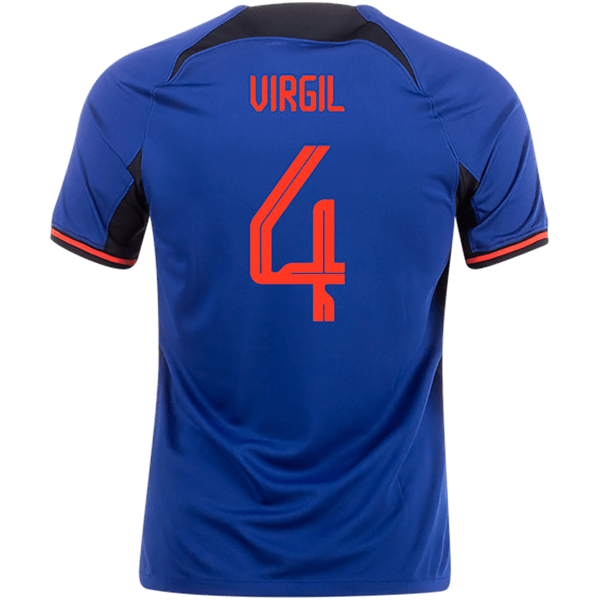 Nike Netherlands Virgil Van Dijk Away Jersey 22/23 (Deep Royal/Habanero Red) | SoccerWearhouse