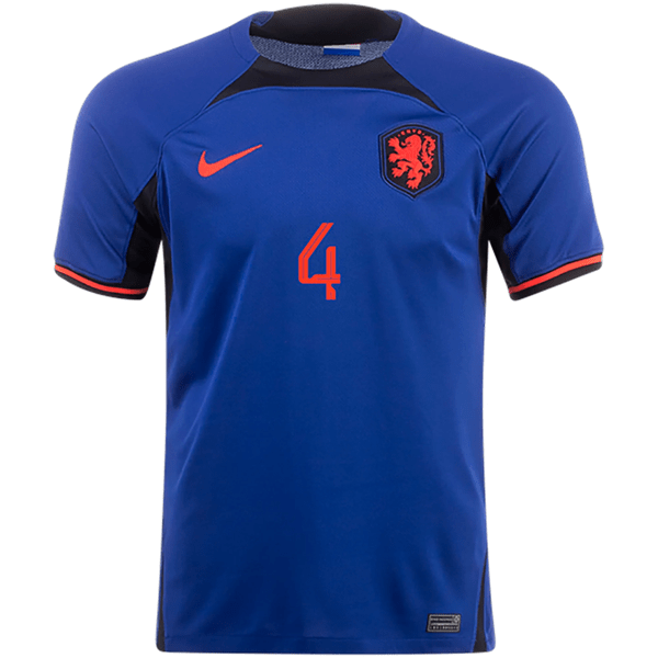 Nike Netherlands Virgil Van Dijk Away Jersey 22/23 (Deep Royal/Habanero Red) | SoccerWearhouse