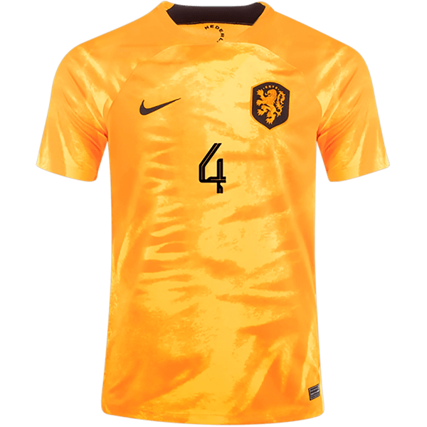 D*Y様 Nike オランダ代表 ユニフォーム VIRGIL 4 XL Nike Netherlands Virgil Van Dijk Home Jersey 22/23 (Laser Orange/Black