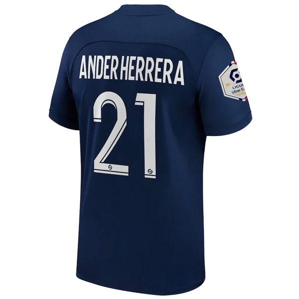 Nike Paris Saint-Germain Ander Herrera Home Jersey w/ Ligue 1 Champion Patch 22/23 (Midnight Navy/White) | SoccerWearhouse