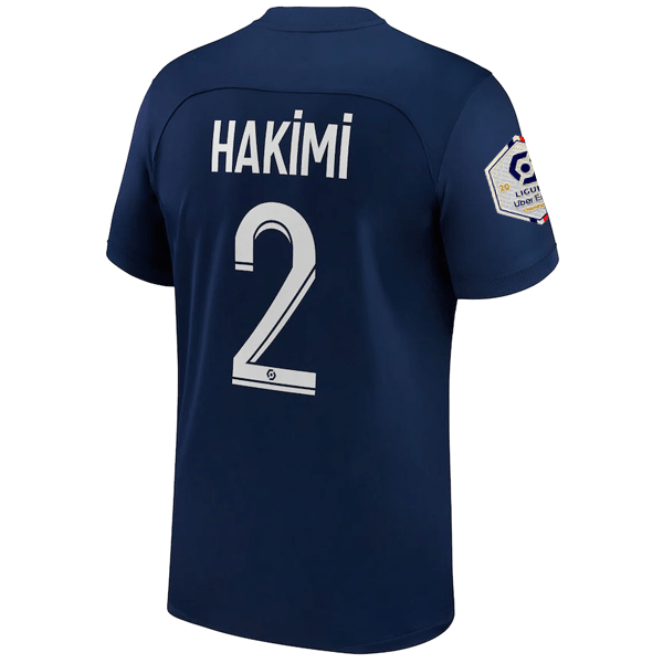 Nike Paris Saint-Germain Archaf Hakimi Home Jersey w/ Ligue 1 Champion Patch 22/23 (Midnight Navy/White) | SoccerWearhouse