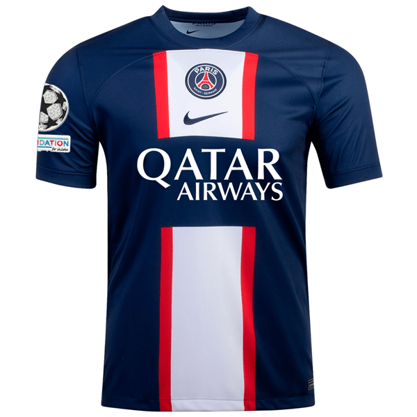 Nike Paris Saint-Germain Home Jersey w/ Champions League Patches 22/23 (Midnight Navy/White) | SoccerWearhouse