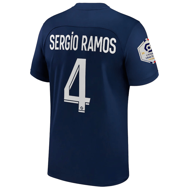Nike Paris Saint-Germain Sergio Ramos Home Jersey w/ Ligue 1 Champion Patch 22/23 (Midnight Navy/White) | SoccerWearhouse