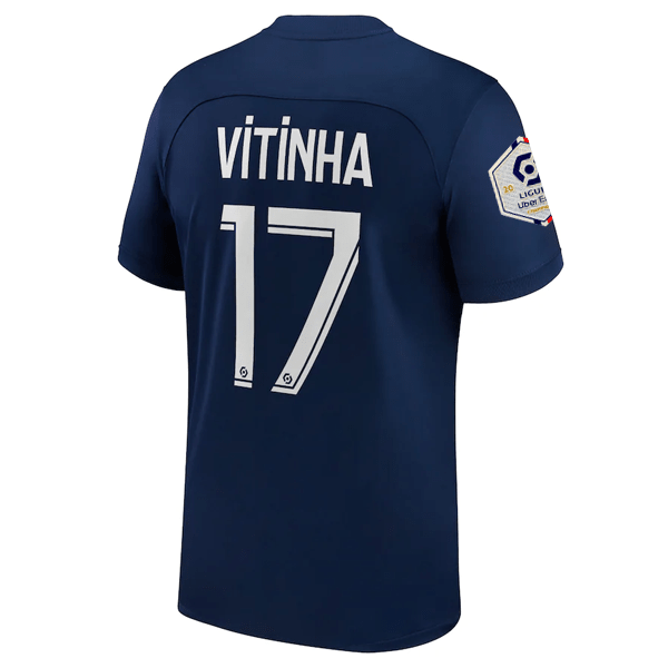 Nike Paris Saint-Germain Vitinha Home Jersey w/ Ligue 1 Champion Patch 22/23 (Midnight Navy/White) | SoccerWearhouse