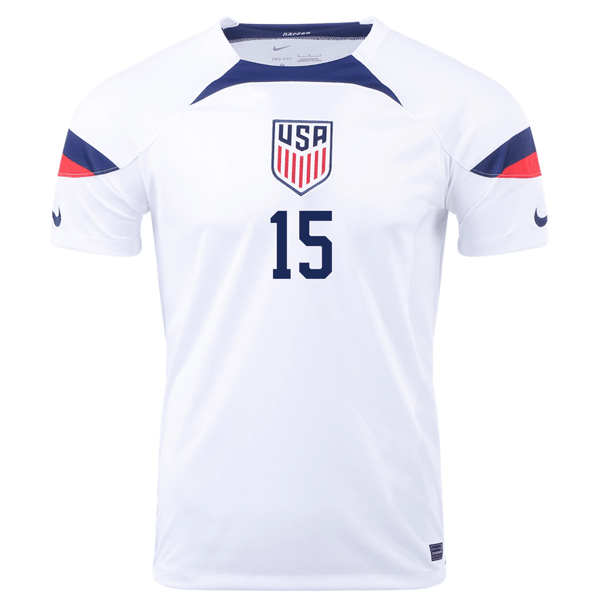 Nike United States Aaron Long Home Jersey 22/23 (White/Loyal Blue) | SoccerWearhouse