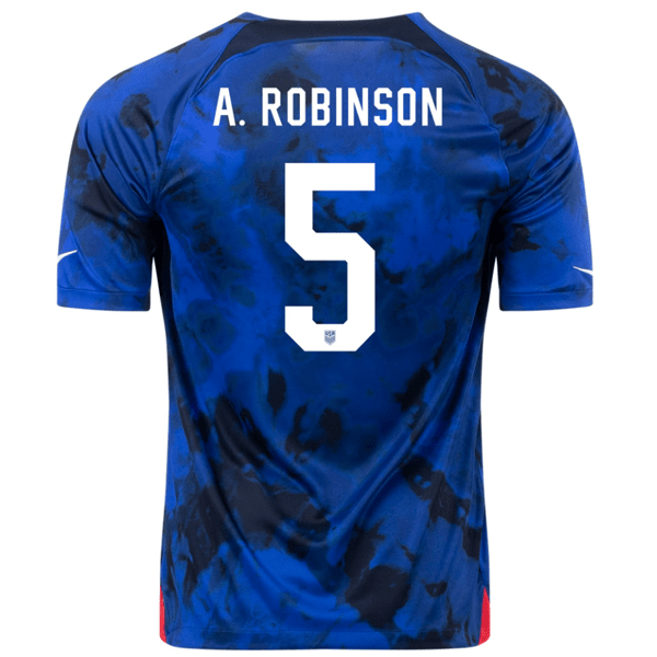Nike United States Antonee Robinson Away Jersey 22/23 (Bright Blue/White) | SoccerWearhouse