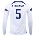 Camiseta manga larga Nike Estados Unidos Antonee Robinson Home 22/23 (Blanco/Azul)