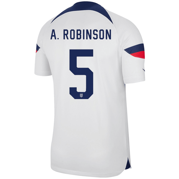 Nike United States Authentic Match Antonee Robinson Home Jersey 22/23 (White/Loyal Blue) | SoccerWearhouse