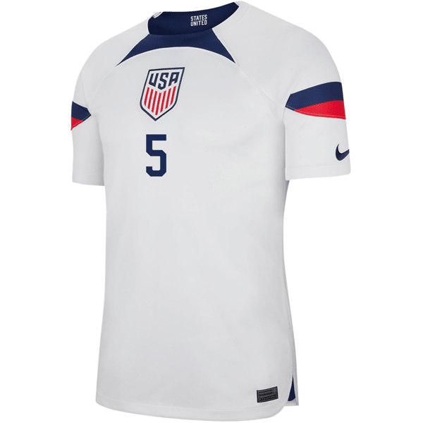 Nike United States Authentic Match Antonee Robinson Home Jersey 22/23 (White/Loyal Blue) | SoccerWearhouse