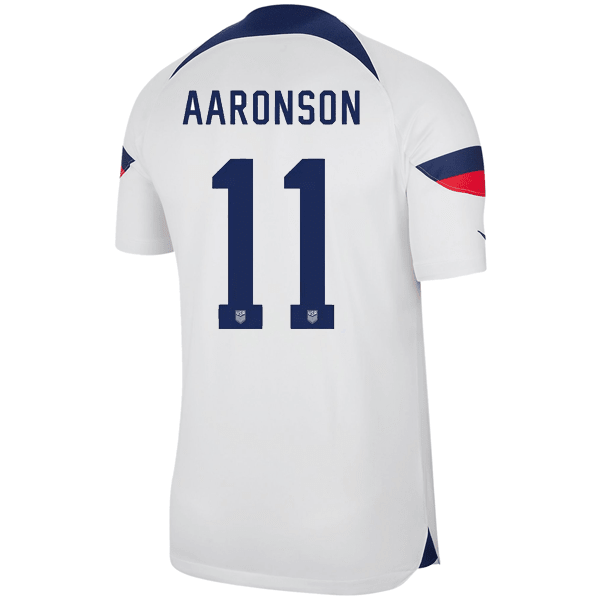 Nike United States Authentic Match Brenden Aaronson Home Jersey 22/23 (White/Loyal Blue) | SoccerWearhouse