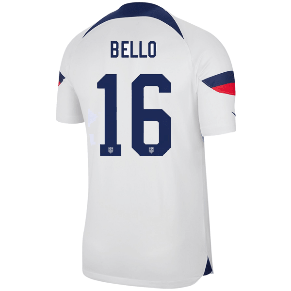 Nike United States Authentic Match George Bello Home Jersey 22/23 (White/Loyal Blue) | SoccerWearhouse