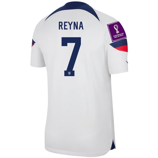 Nike United States Authentic Match Gio Reyna Home Jersey 22/23 w/ World Cup 2022 Patches (White/Loyal Blue) | SoccerWearhouse