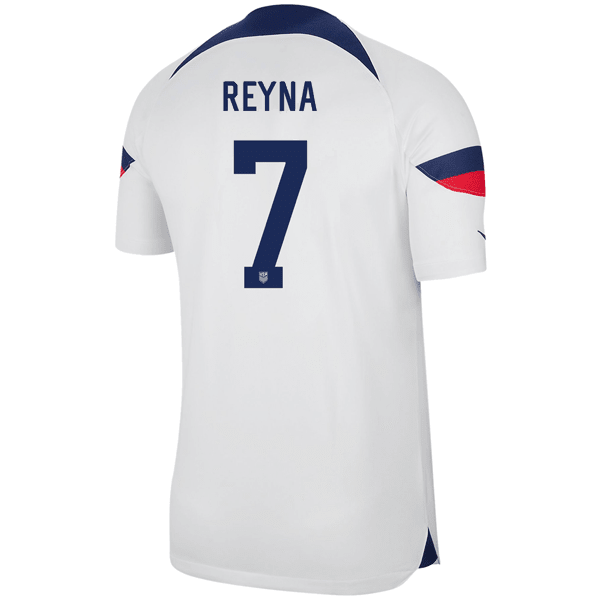 Nike United States Authentic Match Gio Reyna Home Jersey 22/23 (White/Loyal Blue) | SoccerWearhouse