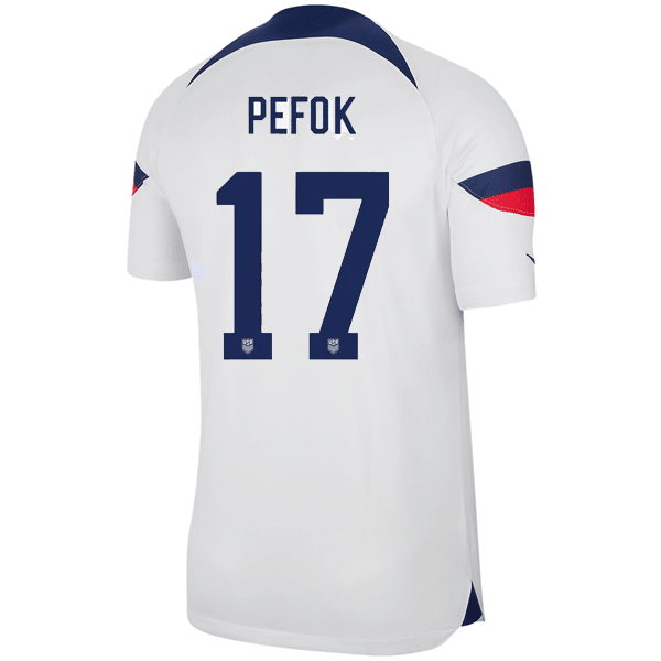 Nike United States Authentic Match Jordan Pefok Home Jersey 22/23 (White/Loyal Blue) | SoccerWearhouse
