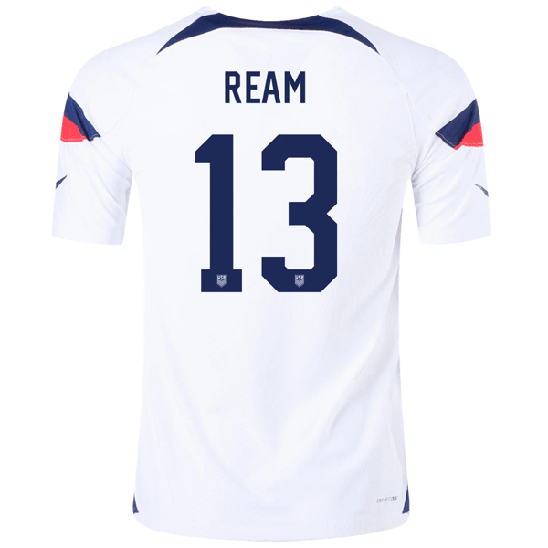 Nike United States Authentic Match Tim Ream Home Jersey 22/23 (White/Loyal Blue) | SoccerWearhouse