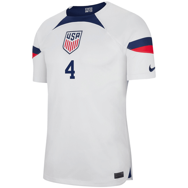 Nike United States Authentic Match Tyler Adams Home Jersey 22/23 (White/Loyal Blue) | SoccerWearhouse