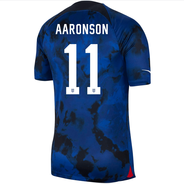 Nike United States Brenden Aaronson Authentic Match Away Jersey 22/23 (Bright Blue/White) | SoccerWearhouse