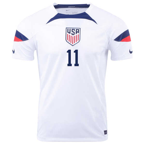 Nike United States Brenden Aaronson Home Jersey 22/23 (White/Loyal Blue) | SoccerWearhouse