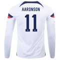 Nike Estados Unidos Brenden Aaronson Home Camiseta de manga larga 22/23 (Blanco/Azul)