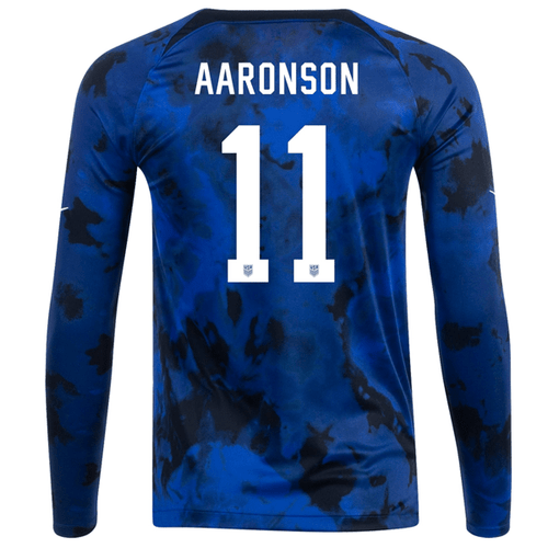 Nike United States Brenden Aaronson Long Sleeve Away Jersey 22/23 (Bright Blue/White) - M