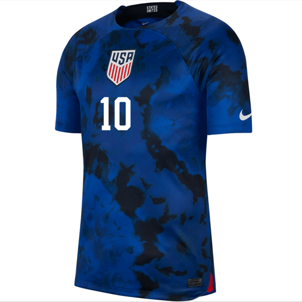 Nike United States Christian Pulisic Authentic Match Away Jersey 22/23 (Bright Blue/White) | SoccerWearhouse