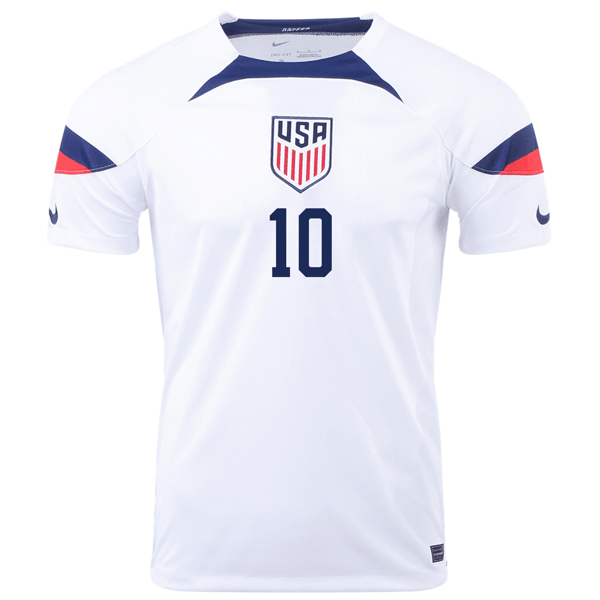 Nike United States Christian Pulisic Home Jersey 22/23 (White/Loyal Blue) | SoccerWearhouse