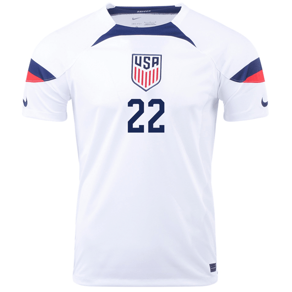Nike United States Deandre Yedlin Home Jersey 22/23 (White/Loyal Blue) | SoccerWearhouse