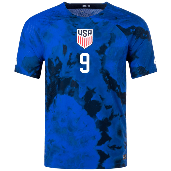 Nike United States Ferreira Authentic Match Away Jersey 22/23 (Bright Blue/White) | SoccerWearhouse