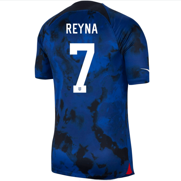 Nike United States Gio Reyna Authentic Match Away Jersey 22/23 (Bright Blue/White) | SoccerWearhouse