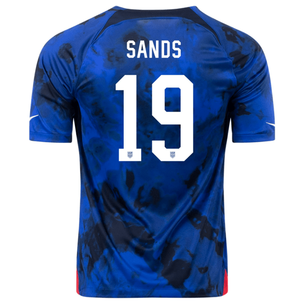 Nike United States James Sands Away Jersey 22/23 (Bright Blue/White) | SoccerWearhouse