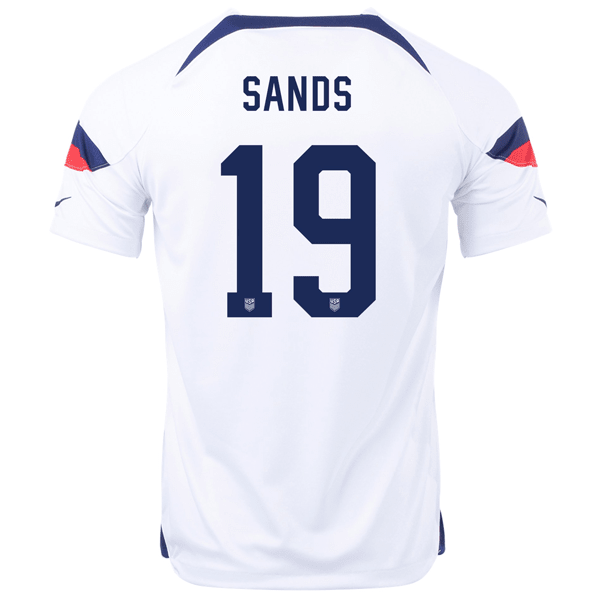 Nike United States James Sands Home Jersey 22/23 (White/Loyal Blue) | SoccerWearhouse