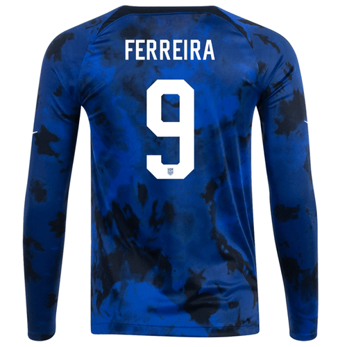 Nike United States Jesus Ferreira Long Sleeve Away Jersey 22/23 (Bright Blue/White) - M