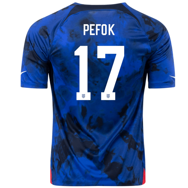 Nike United States Jordan Pefok Away Jersey 22/23 (Bright Blue/White) | SoccerWearhouse